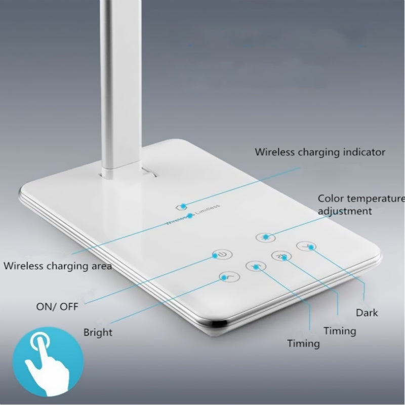 SmartFold LED Desk Lamp with Wireless Charging Stand