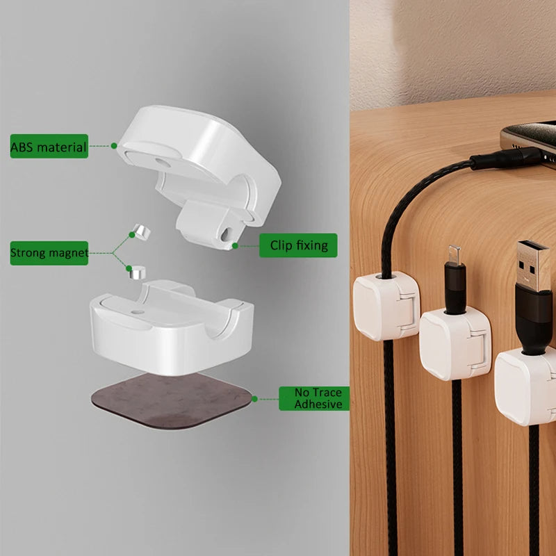 Snap & Organize Wires with Adjustable Magnetic Holders